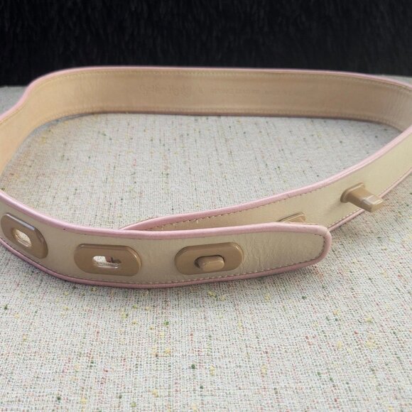 Vintage Cynthia Rowley Ladies Belt Genuine Leather Tan/pink Waistband Size 30 in - Picture 7 of 12
